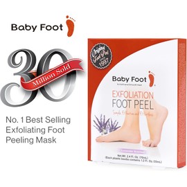 Baby Foot Exfoliación para los Pies, Exfoliante de Pies, Perfumado con Lavanda, Elimina Piel Muerta, 2.4 Fl.oz., 1 Par