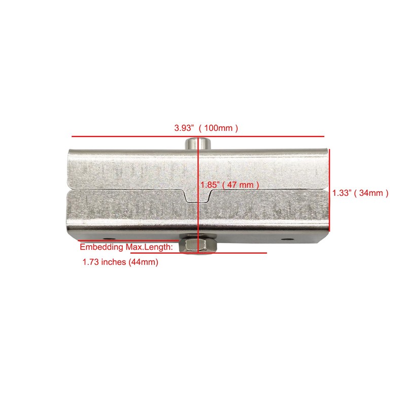 6 Pcs 1.18" Slip Square Tube Coupler, Straight Line Square