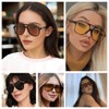 QVKUUT Square Polarised Sunglasses Women Men 70s Vintage Trendy Glasses