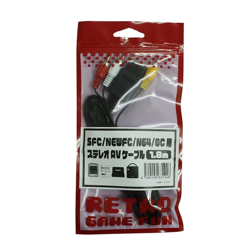 Allone GRG-FCSAVC SFC NEWFC N64 GC Stereo AV Cable Black