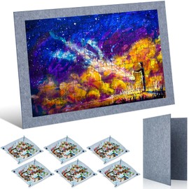 Bokon Foldable Puzzle Board 2000 Pieces 46 x 31 Inch Jigsaw Puzzle Board with 6 Portable Sorting Trays Holder Organizer Keeper Accessories for Adults Birthday Gift Jigsaw Lover