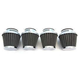 Chrome Motorcycle Air Filter Pod 39mm 4 Pack Compatible with Honda Kawasaki Yamaha Suzuki
