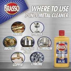 Brasso Multi Purpose Metal Polish 8 Fl Oz Cleans Brass Copper Stainless Steel Chrome