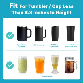 Mollcity Replacement Straw Fit for 6 oz, 8 oz, 10 oz, 12 oz Tumbler-4-Pack Tumbler Straws Short Stainless Steel Straws with Silicone Tips, BPA Free