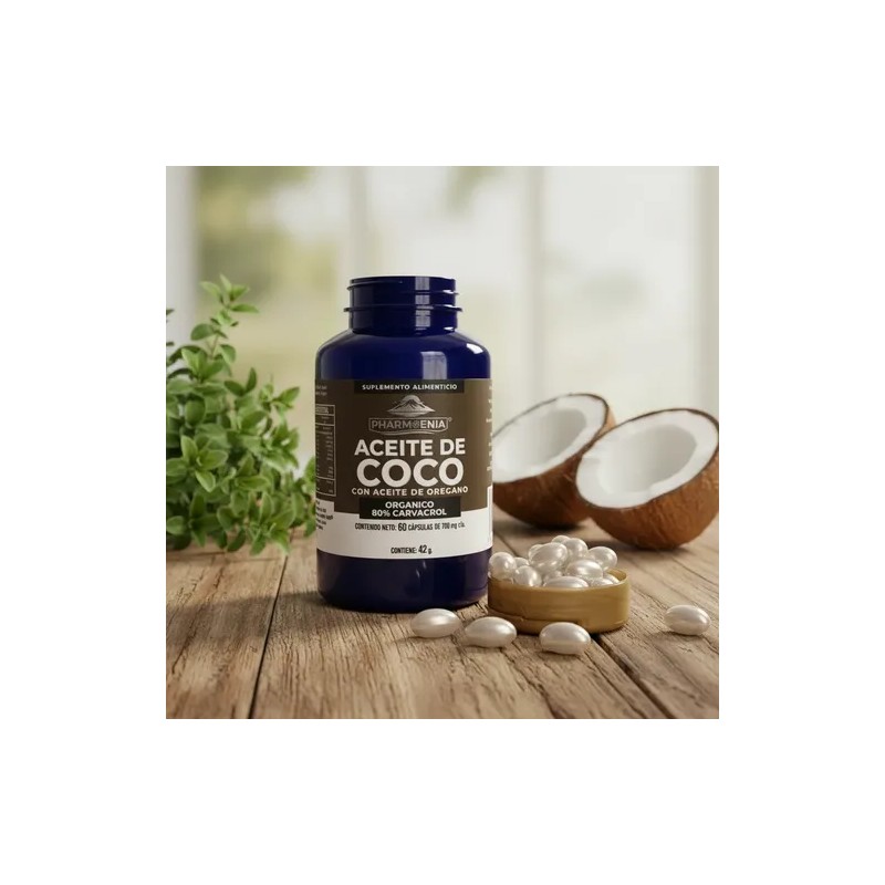Capsulas Aceite De Coco Con Aceite De Oregano 60 Cápsulas