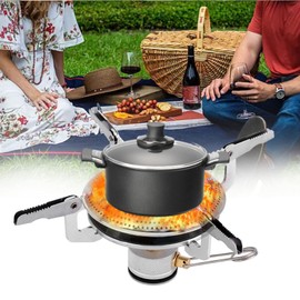 Camping Stove with Gas Tank Adapter Hiking Camping Equipment Picnic Stove Burner for Outdoor Use