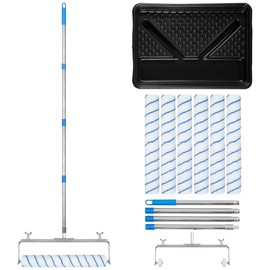 Gtouse 12 Pcs Large Paint Roller Kit,12-18" Adjustable Roller Frame & Thickened Extendable 1-5 Ft Steel Pole Paint Roller Set,18" Paint Roller Sleeves 23.6'' Paint Roller Tray for Wall Ceiling