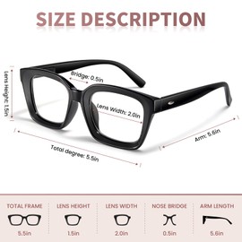 miyya Fashion Reading Glasses for Women,Oprah Style Oversized Blue Light Readers Prescription Eyeglasses 6 pack 4.0