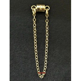 JewelryMaven 4.5mm BRACELET 14k TINY Magnetic Clasp Converter Yellow Gold w/ 2" SAFETY CHAIN