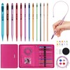 Aeelike Tunisian Crochet Hooks Set Interchangeable, Aluminium Tunisian Crochet Hooks