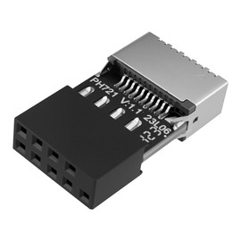 DALQUIS USB 2.0 to USB 3.2 Gen 1 Header Adapter, 9Pin Male to Type-E Key-A Female Mainboard Header Extension Adapter for Extending Type-C Ports on Front Panel of PC