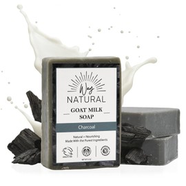 Barras de jabón de carbón, jabón de leche de cabra (3 barras de jabón para manos y cuerpo) - Suave, sin colorantes, jabón en barra de leche de cabra  