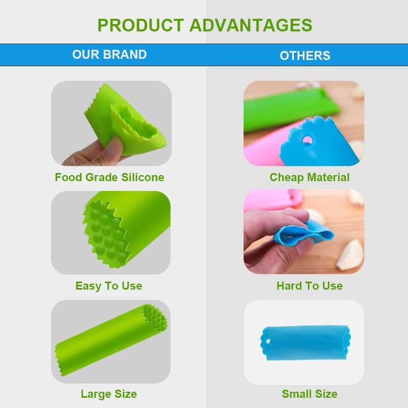 Garlic Peeler Silicone Garlic Skin Remover Roller Garlic Tube Rollers