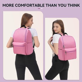 OMOUBOI Laptop Backpack for Men Women Fits 14-15.6 Inch Laptop Lightweight Bookbag School Rucksack Work Bags Anti Theft Casual Daypack for Tennis Hiking Weekender Travel Business College,Pink