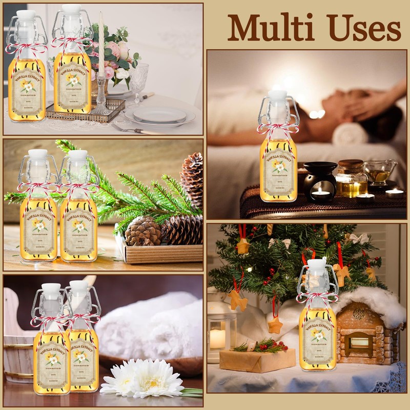 NVioAsport 10 Pack Swing Top Glass Vanilla Extract Bottles 4