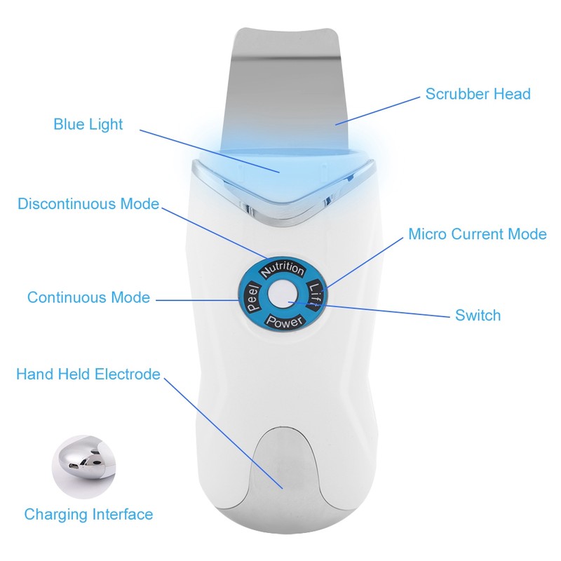Ultrasonic Skin Scrubber Pore Cleaning Blackhead Acne Removal Photon Rejuvenation