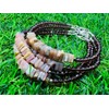 LKBEADS Unisex Pink Garnet Quartz & Peach Moonstone Rondelle &
