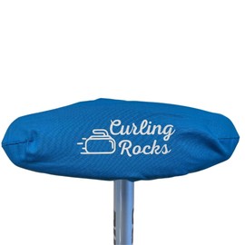 Curling Broom Cover Curling Stone Handmade in Canada Curling Rocks Aqua with White