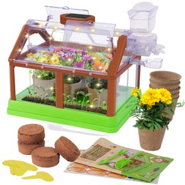 Averfeel Kids Gardening Plant Growing Kit-Kid Plant Growing Greenhouse Set with Upgraded Irrigation & Light-Perfect Garden Plant for Boys and Girls