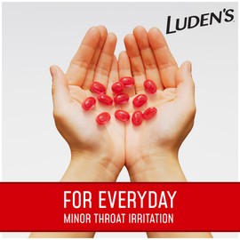 Luden's Sore Throat Relief Lozenges for Minor Everyday Irritation & Dry Mouth, Wild Cherry Flavored Drops, 90 Count