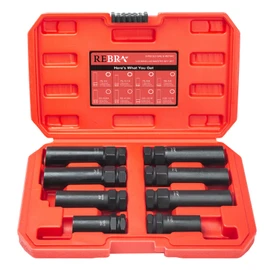 REBRA 6 Spline & 7 Spline Lug Nut Socket Set, Spline Lug Nut Lock Key, Locking Wheel Lug Nut Removal Tool for Easy Installation and Removal of Lug Nuts on Aftermarket Wheels (8-Pieces)