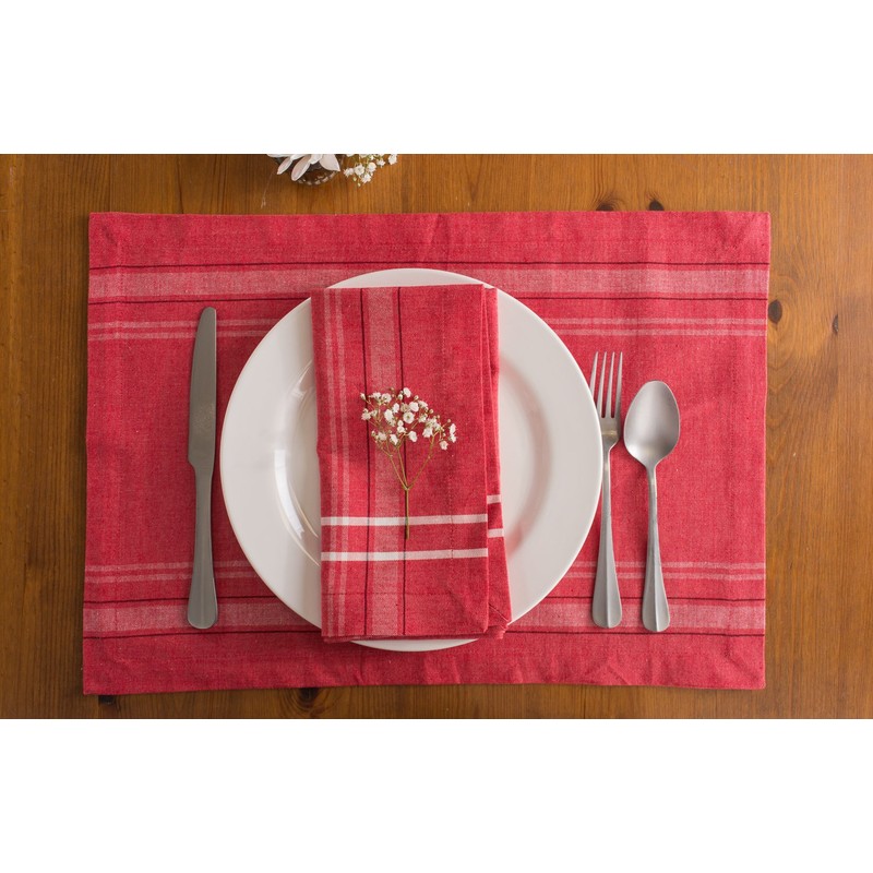 DII French Stripe Placemat for Dinner Parties (Set of 6),
