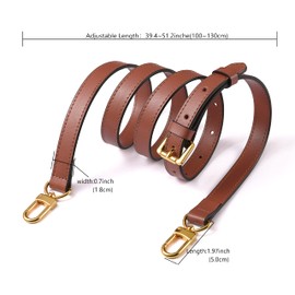 LDKJ Vachetta Leather Adjustable Crossbody Strap for ， women's crossbody handbags (caramel colour)