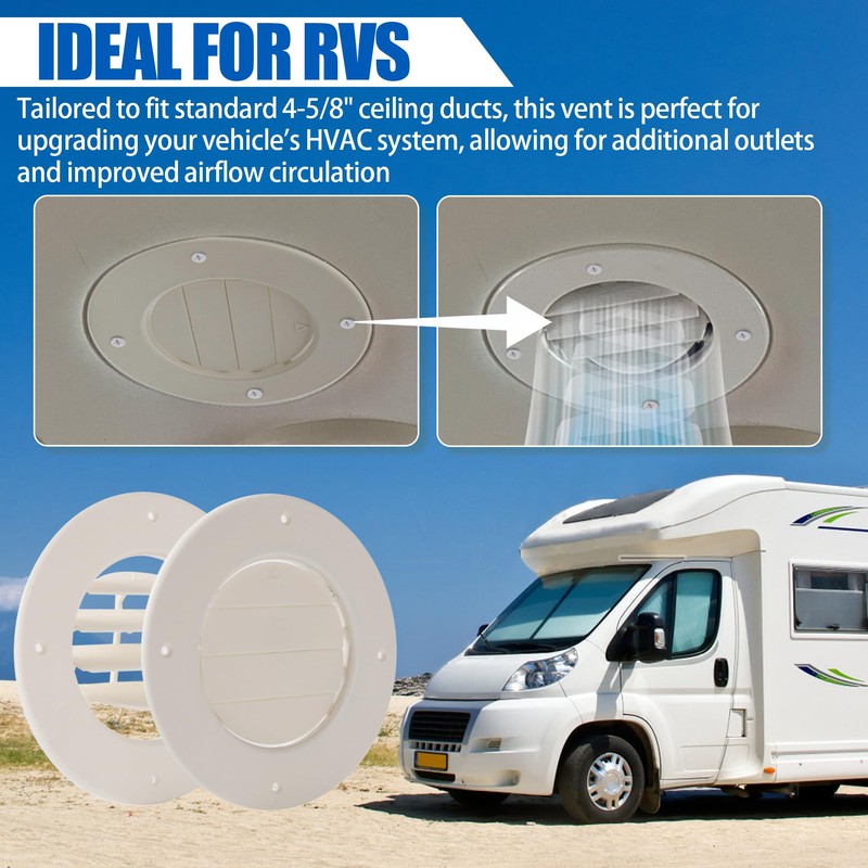 Calvana (2-Pack 6.5" RV Ceiling Vent Covers for Inside Camper,