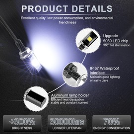 LivTee Super Bright License Plate Light, 12V License Tag Screw Bolt Accessories, Waterproof Black Aluminium Light Holder, Legal for Car Motorcycle Truck RV ATV Bike, Xenon White(4PCS)