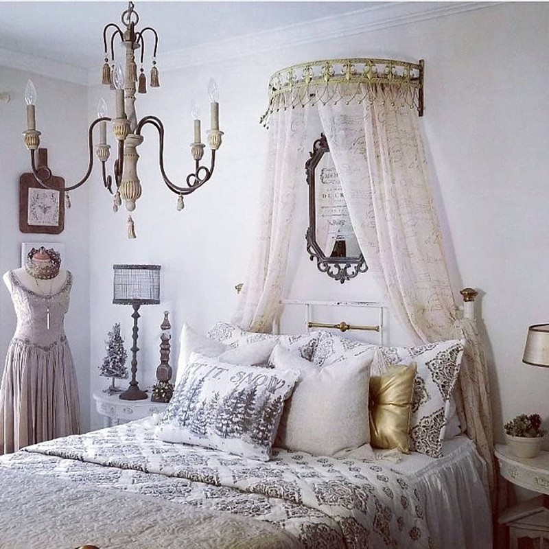OctoRose Metal Wall Teester Bed Crown Canopy - Antique Style