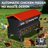 120 LB Automatic Chicken Feeder, Metal Poultry Feeder with Wheels