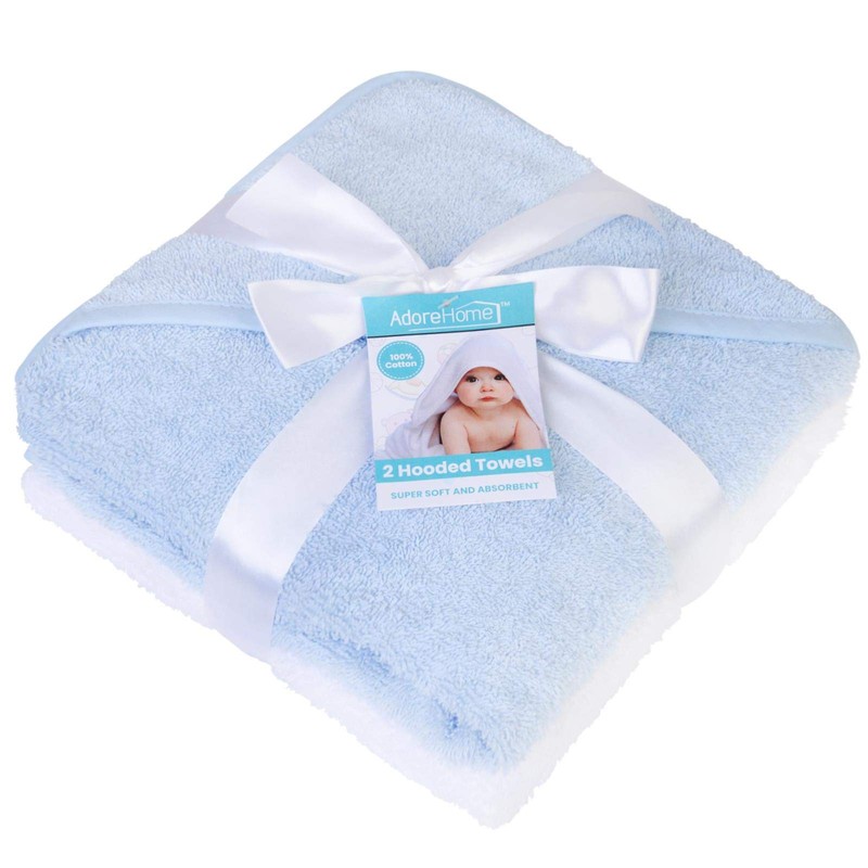 2 x Hooded Baby Towel Soft 100% Cotton Bath Wrap