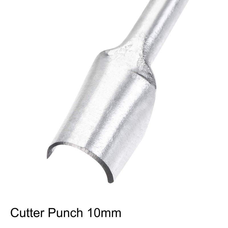 sourcing map Half-Round Shaped Leather Cutter Punch 10mm Strap End