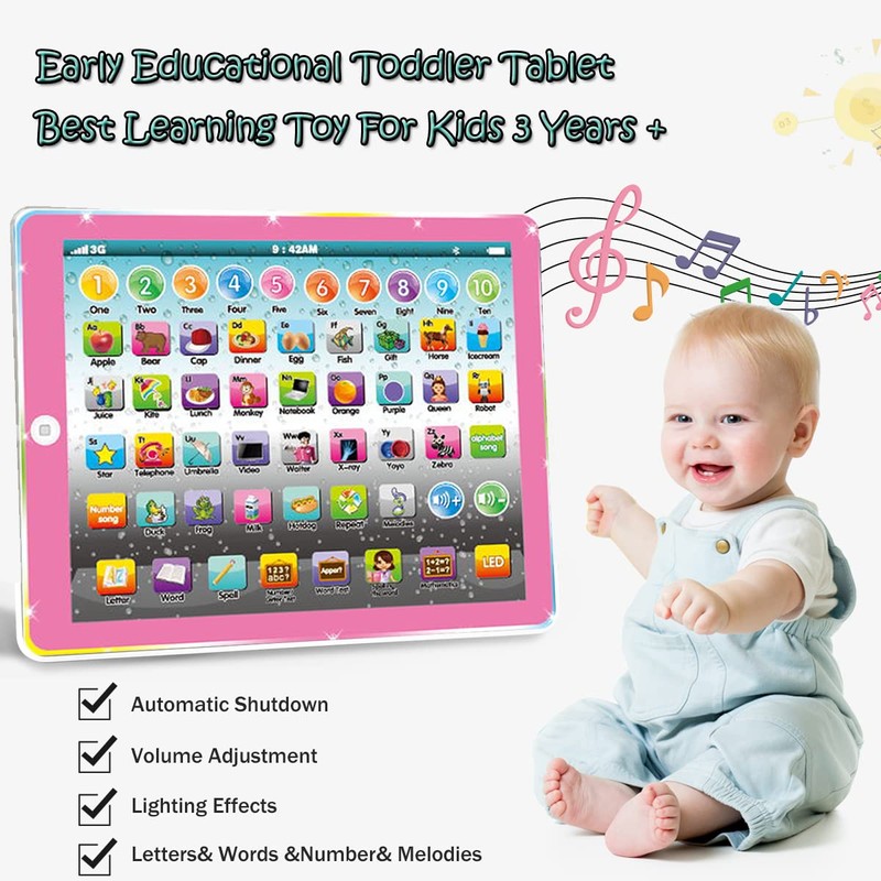 Wenbeier Kids Tablet Learning Pad Toddler Tablet with ABC Word