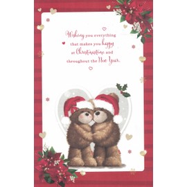 Extra large wife christmas card cute xmas design 8 page insert 12 x 8 inches