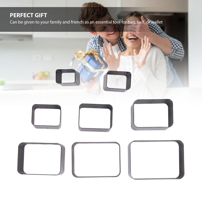 8-Piece Leather Punch Tool Set, Rectangular Shapes, Hollow Punching Tool,