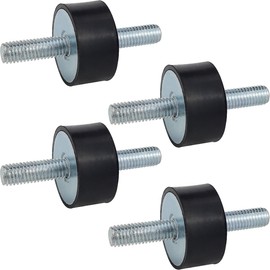 UPIQNG M8 Rubber Mounts Anti Vibration Rubber Bobbins Cylindrical Shock Absorber Double Screw Studs Rubber Isolator Mounts for Car Boat