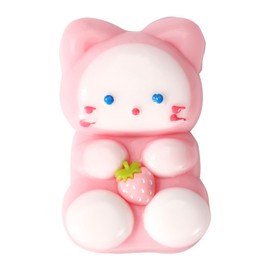 Lyreh Cat Squeeze Toy, TPR Kawaii Sticky Squeeze Fidget Cat Funny Animal Stress Relieving Toy Suitable for Children Teens Adults Party Favor (Pink)