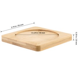 SHEUTSAN 40PCS 3.75 x 3.75 Inch Square Bamboo Coasters, Wooden Drink Coaster for Drinks Cups, Small Potted Plants