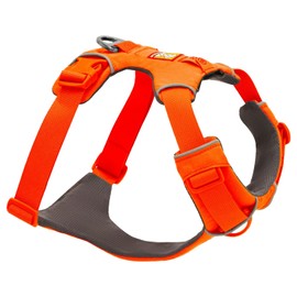 RUFFWEAR Front Range Harness, Reflective Y Medium Dog Harness, Adjustable Comfortable Padded Everyday Dog Walking, No Pull Pet Harnesses, 2 Lead Attachments & V Ring, Size Small, Blaze Orange