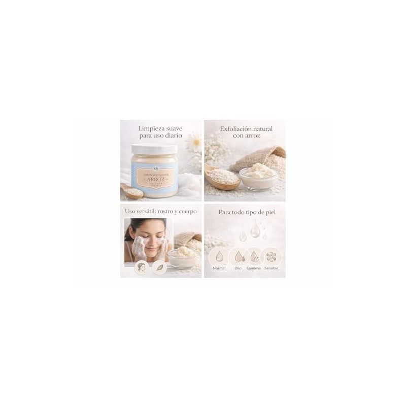 Jabon De Arroz Exfoliante Y Aclarante - 1 Kg
