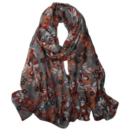 FAIRYGATE Scarf for Women UK Elegant Floral Print Scarfs for Womens Lady Girl Lightweight Ladies Scarves Soft Versatile Shawl Fashion Polyester Wrap 180x90 cm 19236