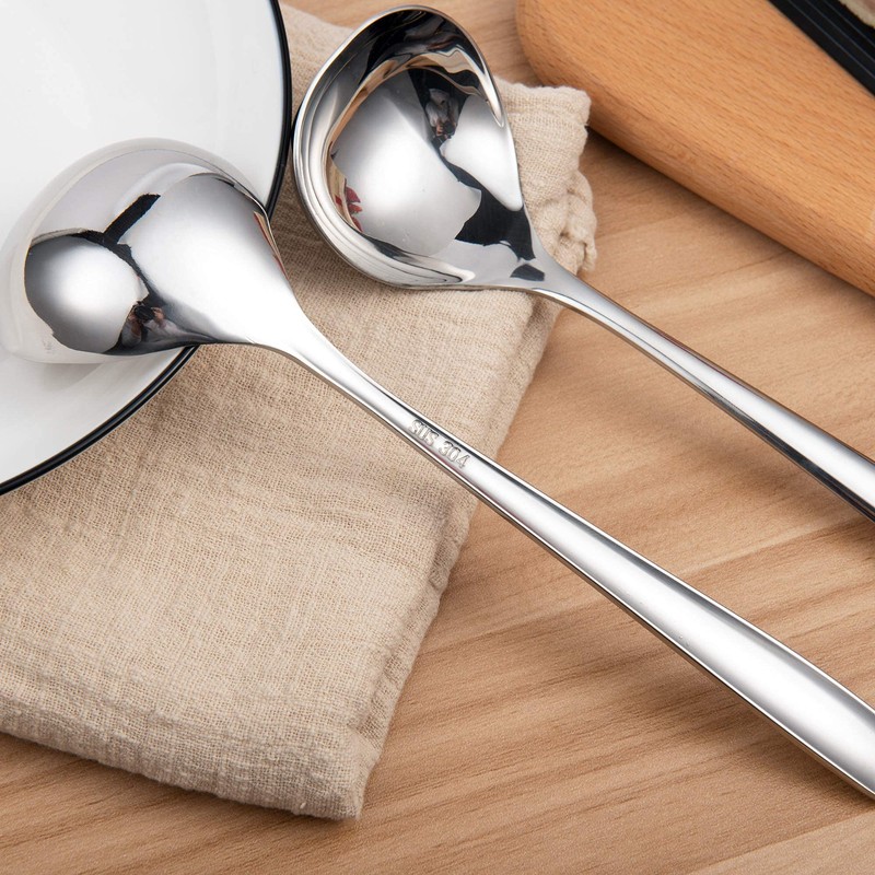 IMEEA 8-inch Mini Ladle Deep Soup Spoon SUS304 Stainless Steel