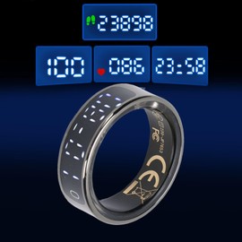 Zopsc Smart Ring for Women Men, Fitness Tracker Ring with Sports Monitoring Step Counting Gesture Control, (9 ID: 19mm / 0.75in, Circumference: 59-61mm)