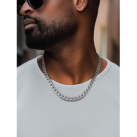 316L Stainless steel Mens & Womens Necklace Cuban Curb Chain 12mm 26inches Silver Color