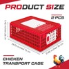 GlikCeil 2 Pcs Poultry Carrier Crate 3 Door Chicken Transport