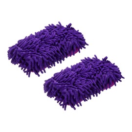 HARFINGTON 2pcs Car Wash Sponge 8.7" x 4.3" Chenille Microfiber Mitt Scratch-Free Absorbent Scour Scrubber Cleaning Sponge for Washing Detailing on Cars, Trucks, SUV, Boats, RVs, Purple