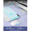 Wireless Keyboard and Mouse Backlit - Typewriter Keyboard with Retro