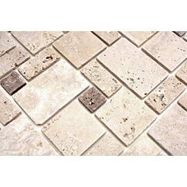 Travertine MOS43-1212-15 Mosaic Tiles Stones Wall Floor Natural Stone Beige Brown Tile Kitchen Bathroom