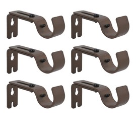 AddGrace - Soporte de barra de cortina ajustable, se adapta a barras de cortina de hasta 1 pulgada, juego de 6, soporte de barra de cortina extensible resistente, soporte de metal para pared (bronce)